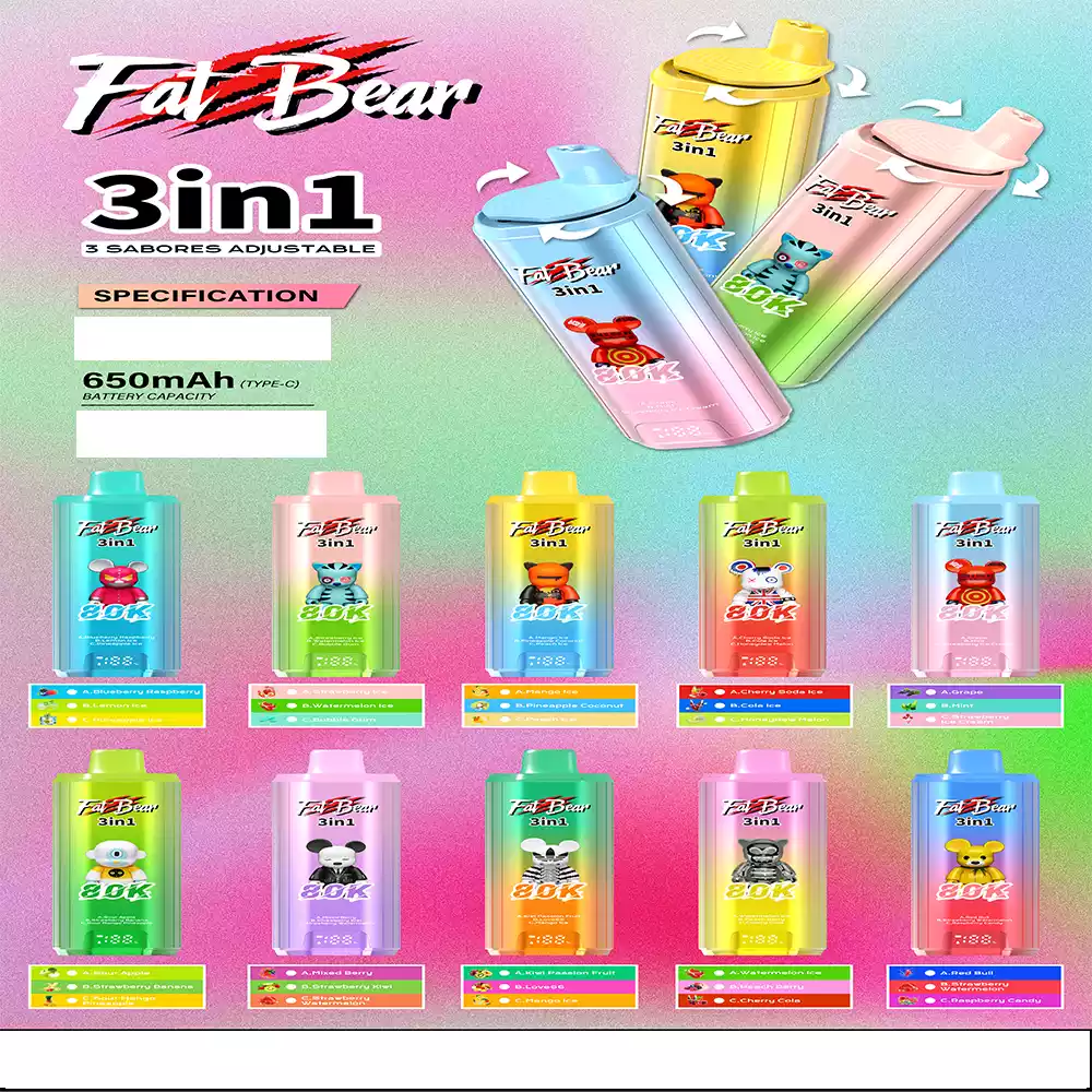 Aivono AIM FATBEAR 80K Vape Big Puff with LED Display and 3 in 1 Design Vape