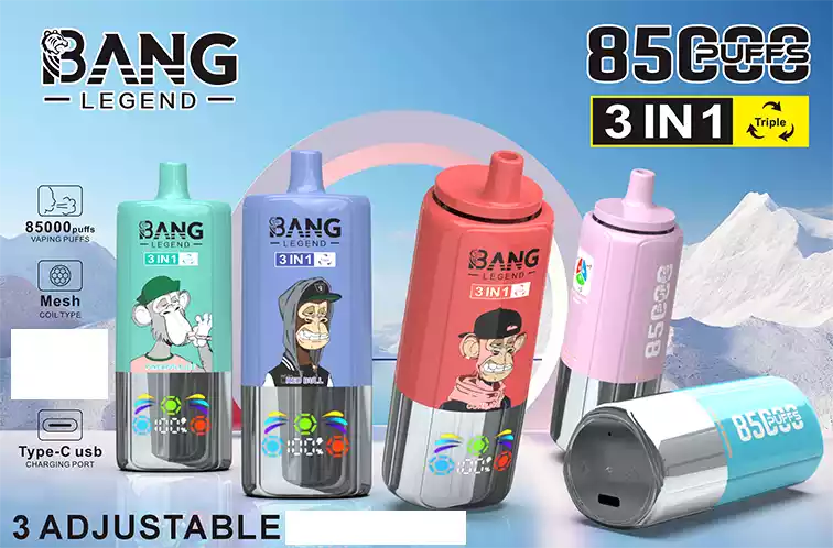 Bang Blaze 85K Vape Big Puff Monkey 3 In 1 Triple Flavor Rechargeable Vape