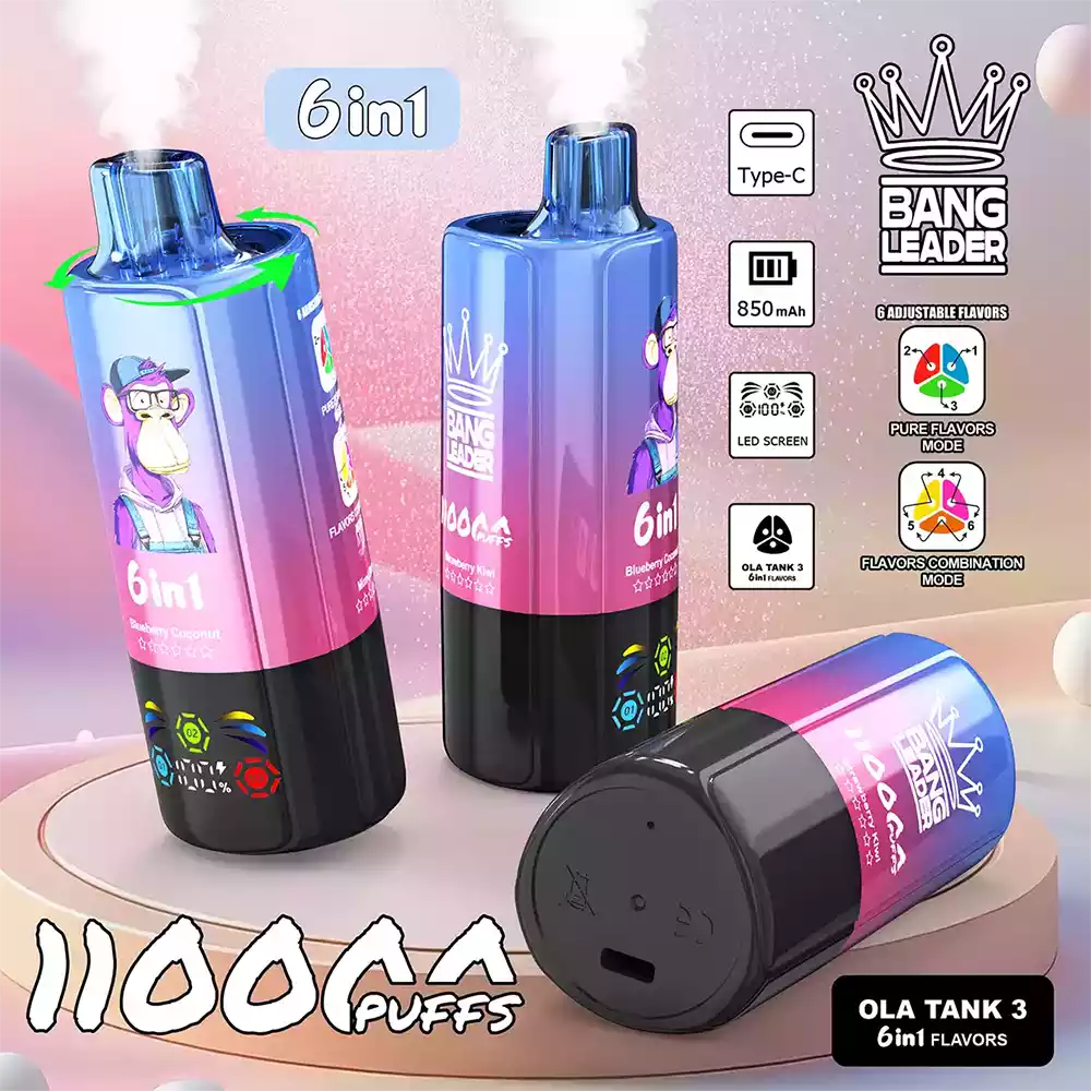 Bang Leader 110K Vape Big Puff Monkey 6 i 1 Multi Smag Genopladelig Vape