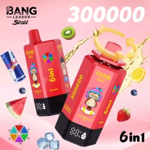 Bang Leader 300K Vape Watermelon Ice & Red Bull & Strawberry Kiwi & Blueberry Ice & Lemon Lime & Strawberry Watermelon