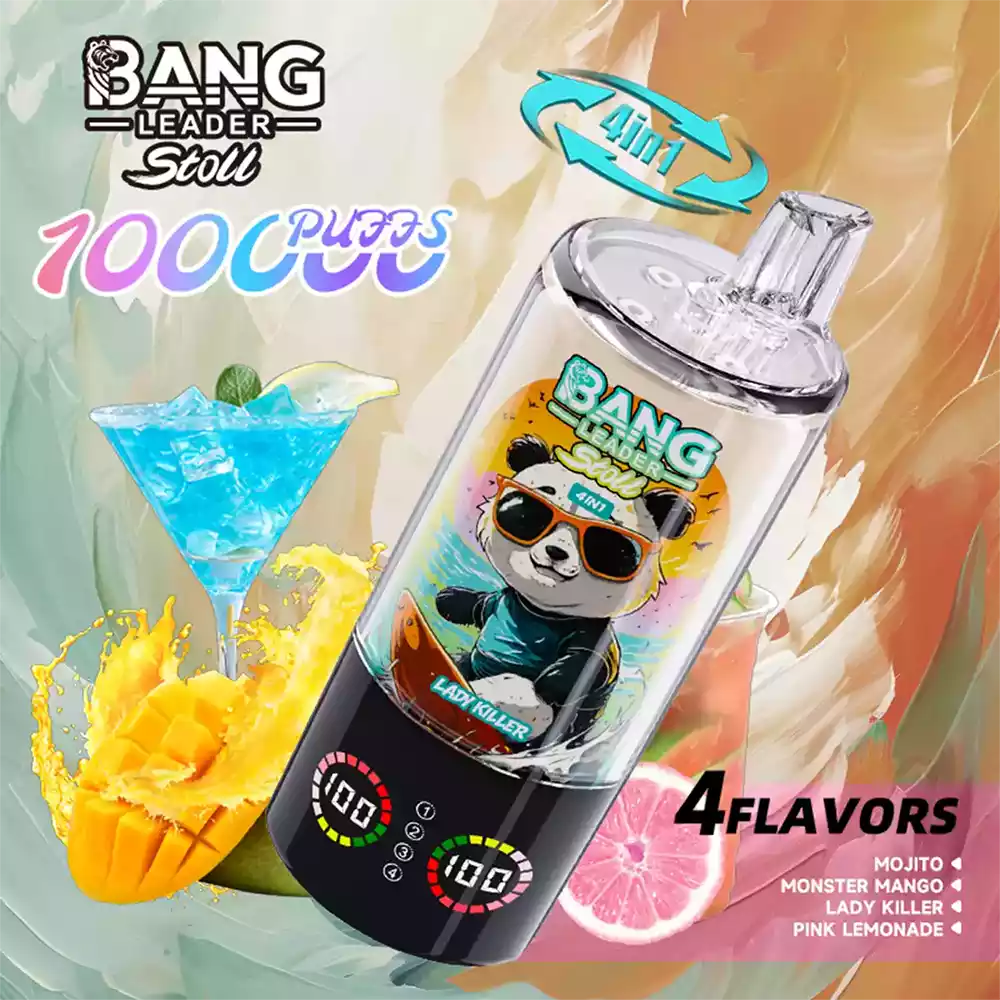 Bang Leader 100K Vape Big Puff 4 In 1 Multi Flavor Rechargeable Vape 7 Bang Leader Vape 100K Puff 4 in 1 Vape Mojito & Monster Mango & Lady Killer & Pink Lemonade