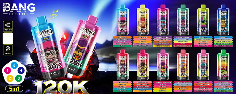 Bang Blaze 120K Vape Big Puff Monkey 5 In 1 Device OEM ODM Service