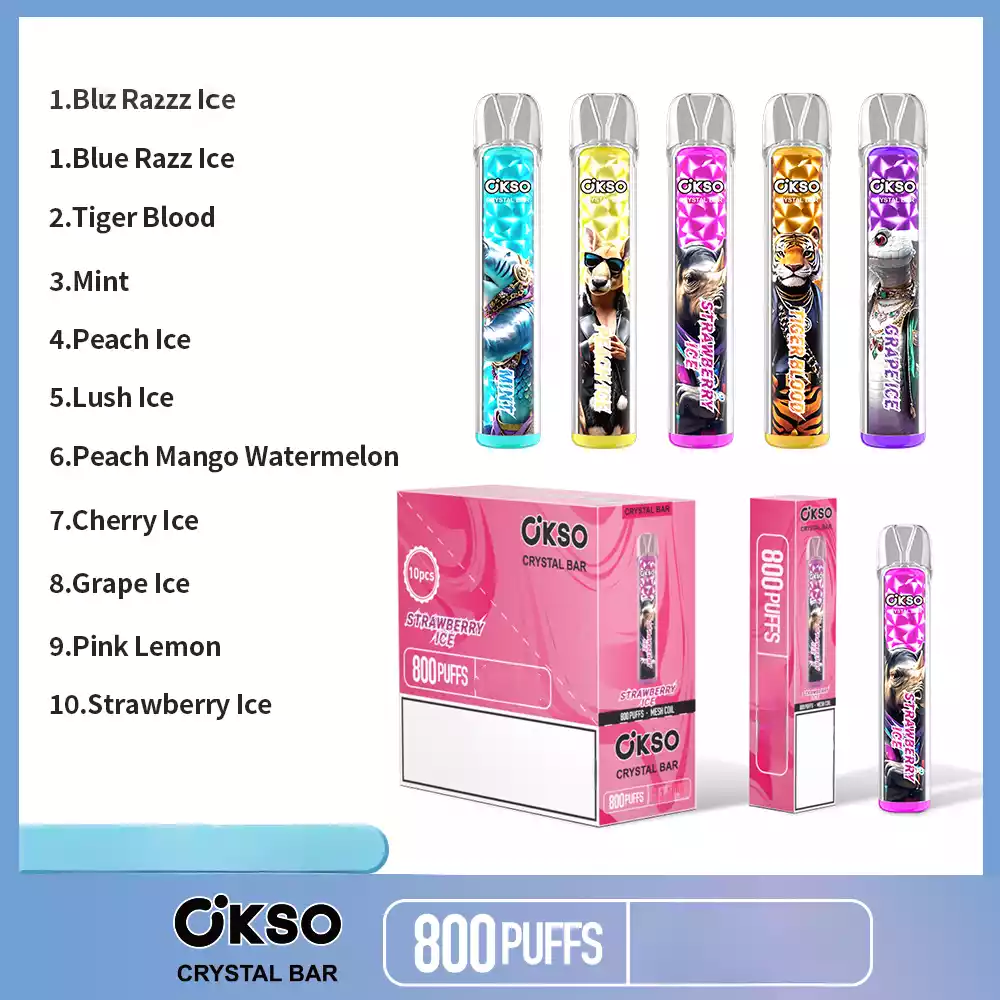 Elf Box Vape Okso Crystal Bar 800 Puff Low Puff Vape