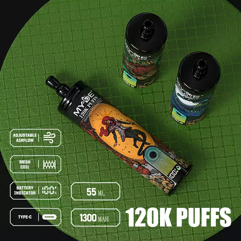 MYDE Vape 120K Big Puff Airflow Adjustable Vape