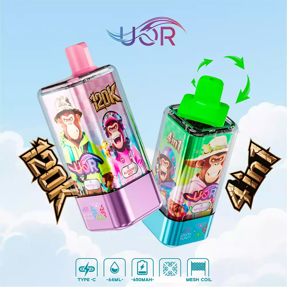 UOR Vape 120K 4IN1 DE Smart Screen Rechargeable Vape