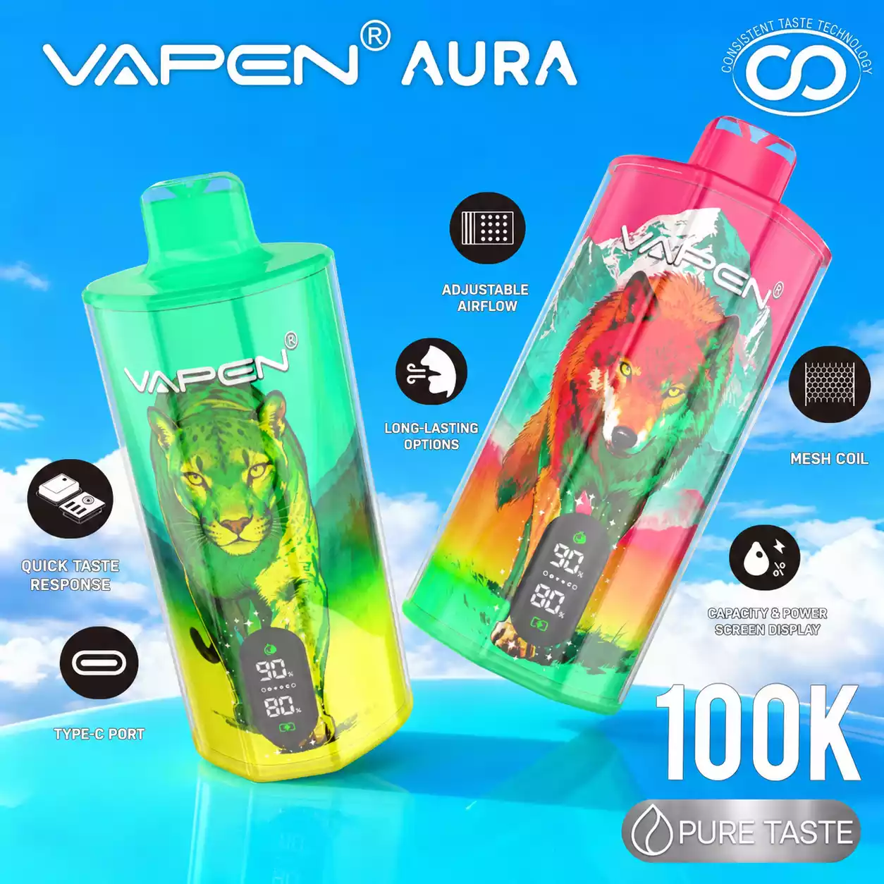 Vapen Vape Aura 100K Adjustable Airflow Vape