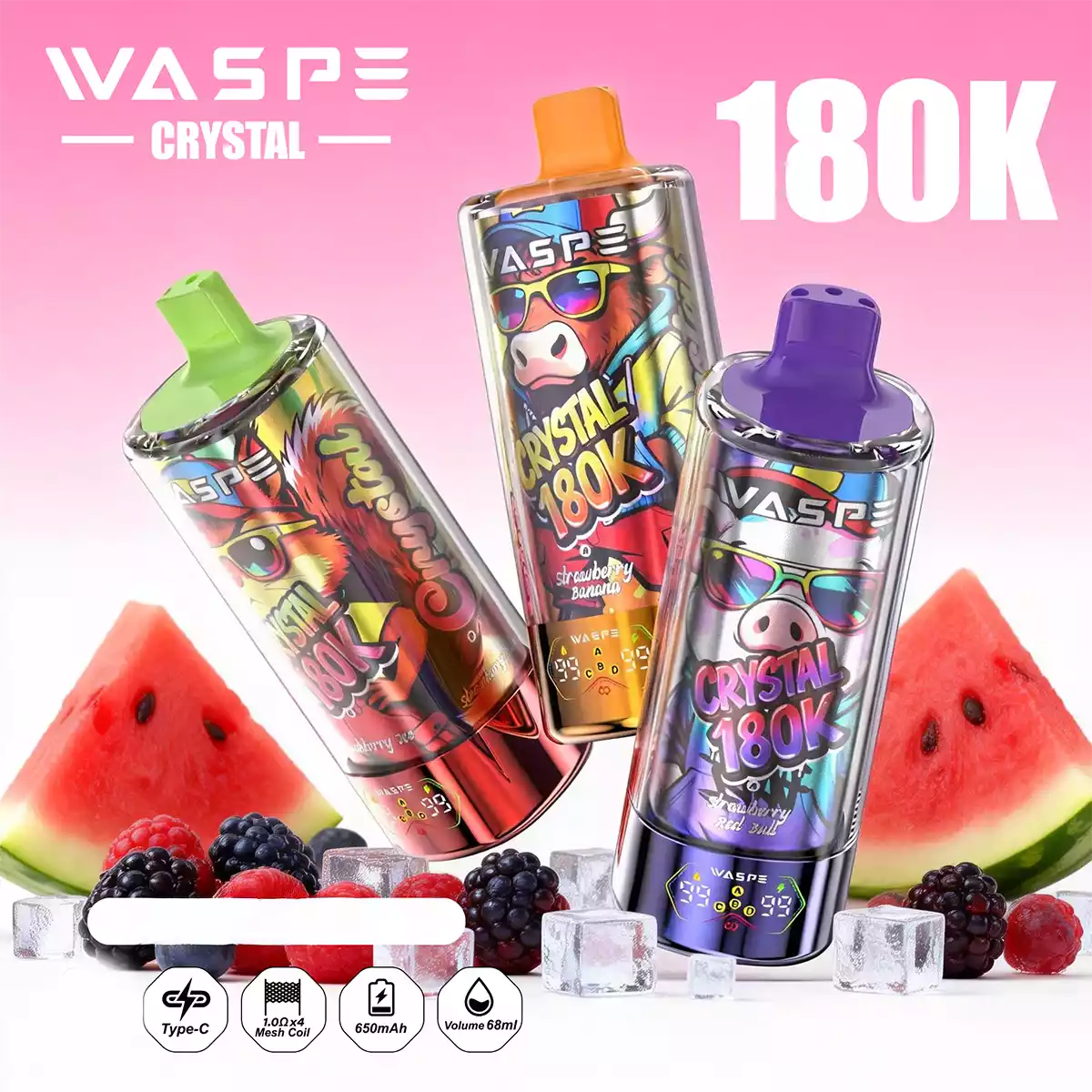 Waspe Vape Crystal 8 in 1 180K