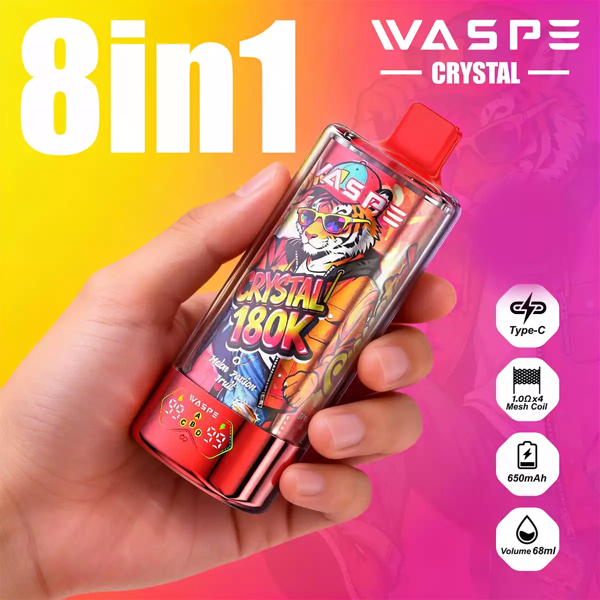 Waspe Vape Crystal 8 in 1 180K