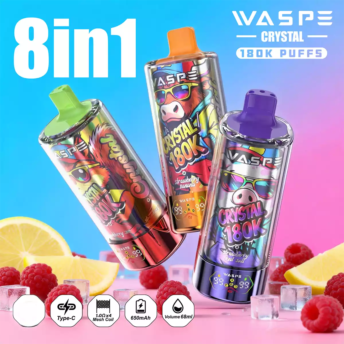 Waspe Vape Crystal 8 in 1 180K
