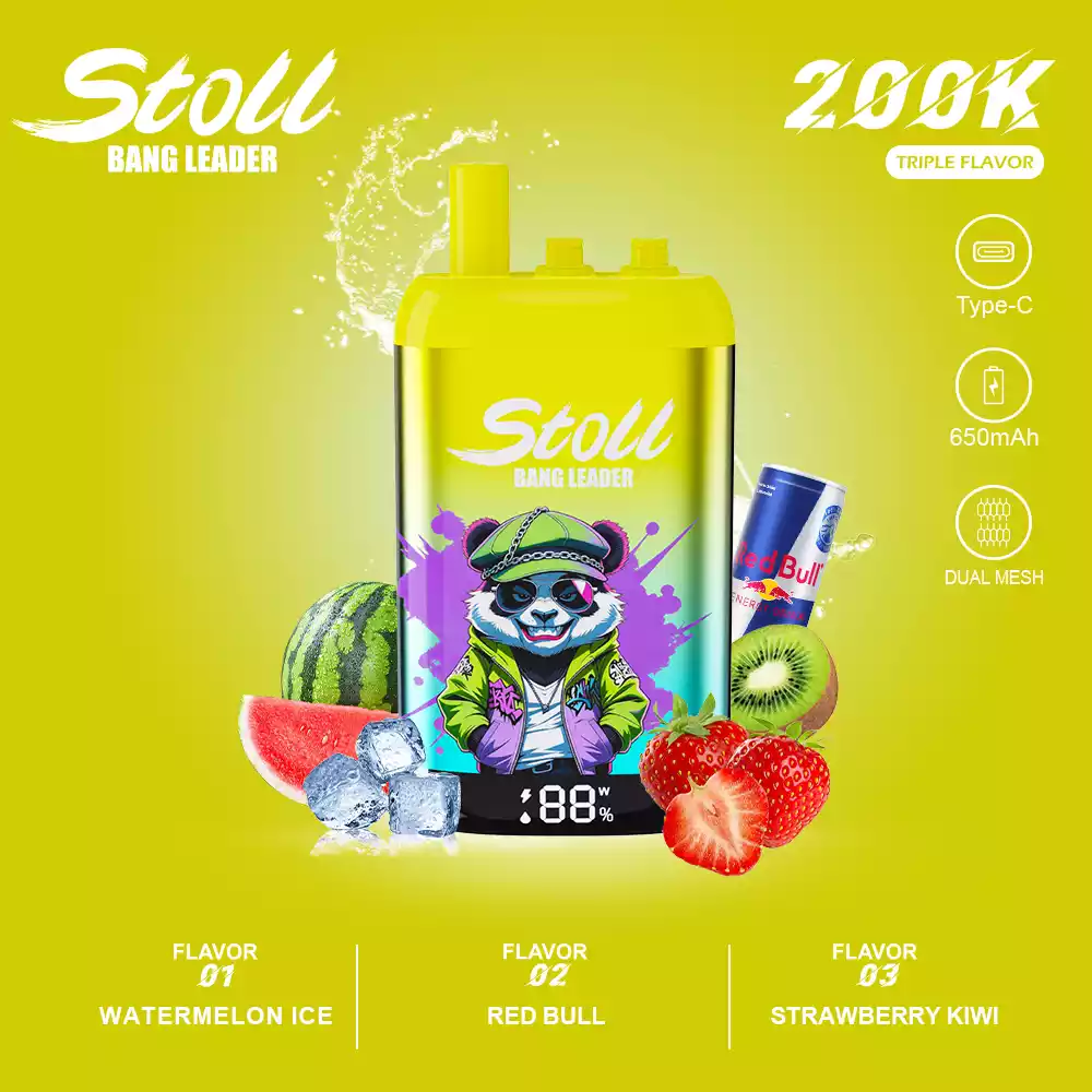 Bang Leader Vape 200K Puff 3 i 1 Smag Mesh Coil Vape 4 Bang Leader Vape 200K Puff 3 i 1 Smag Vandmelon Is & Red Bull & Jordbær Kiwi