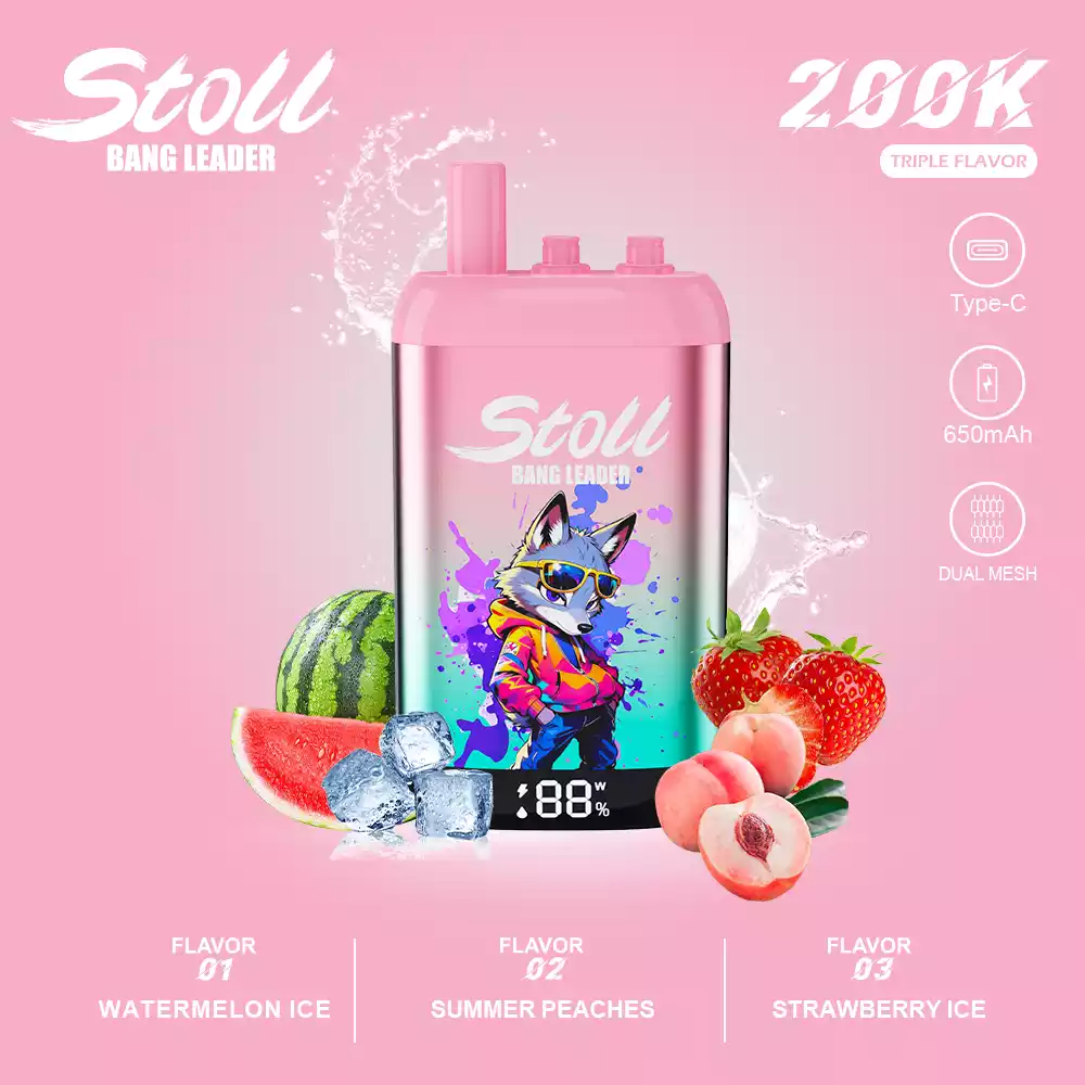 Bang Leader Vape 200K Puff 3 i 1 Smag Mesh Coil Vape 3 Bang Leader Vape 200K Puff 3 i 1 Smag Vandmelon Is & Sommervarer & Jordbær Is