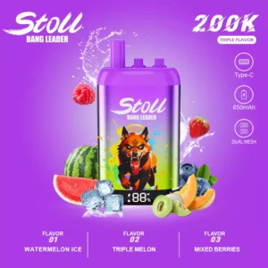 Bang Leader Vape 200K Puff 3 in 1 Flavor Watermelon Ice & Triple Melon & Mixed Berries