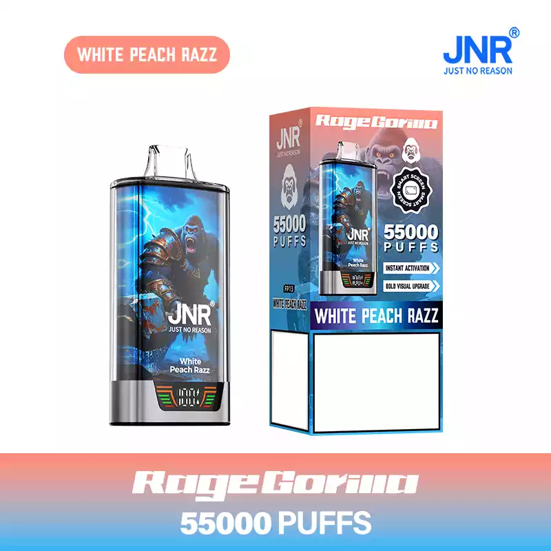 Jnr Vape 55k Puff Dual Mesh Vape White Peach Razz