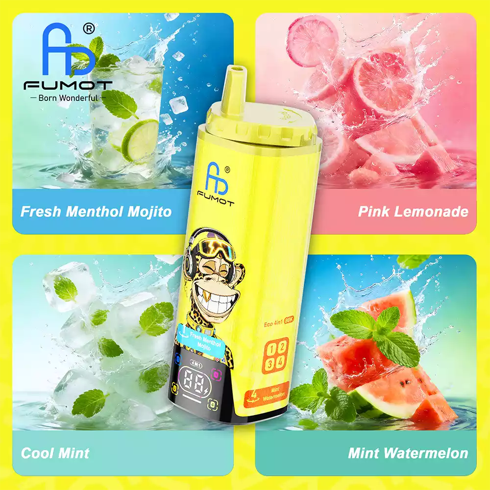 RandM Vape 4 in 1 Vape 80K Puff Fresh Menthol Mojito & Pink Lemonade & Cool Mint & Mint Watermelon
