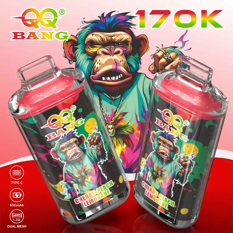 QQ Bang Vape 170K Puff Monkey Vape Bulk Supplier 11 QQ Bang Vape 170K Puff Monkey Vape Cherry Peach Lemonade