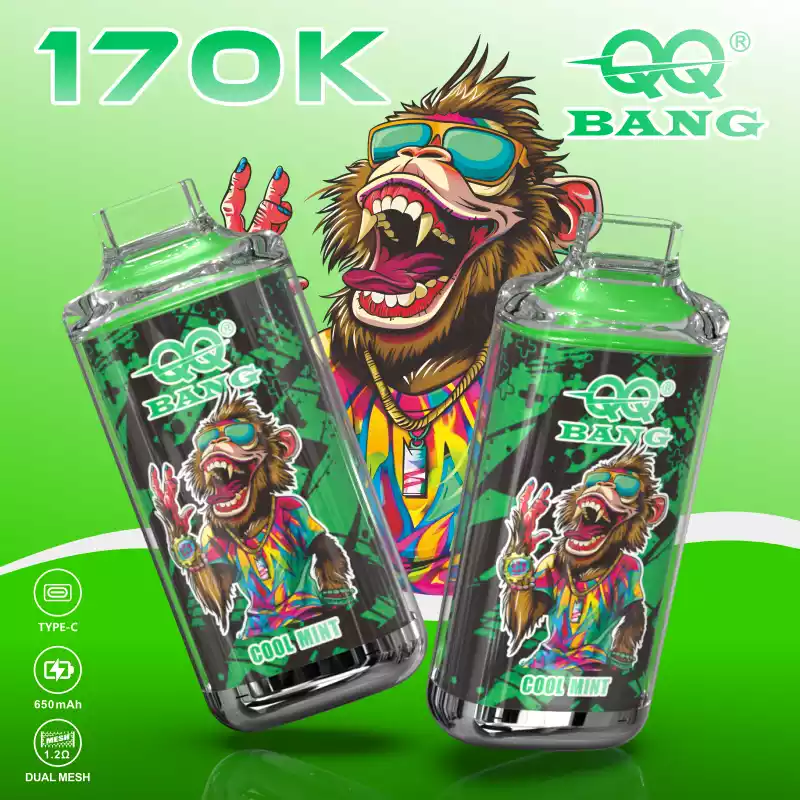 QQ Bang Vape 170K Puff Monkey Vape Bulk Supplier 10 QQ Bang Vape 170K Puff Monkey Vape Cool Mint