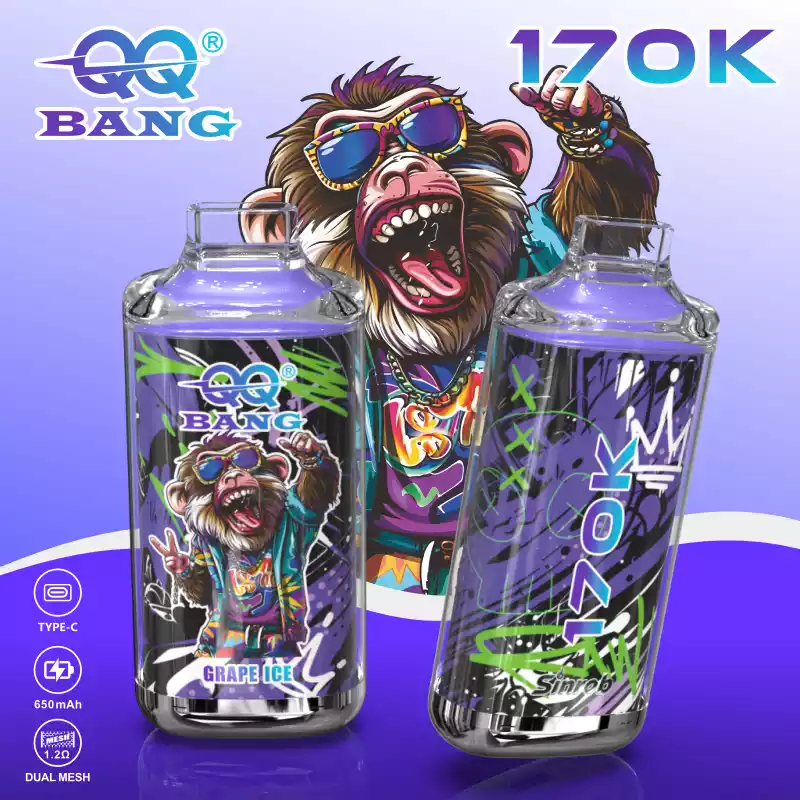 QQ Bang Vape 170K Puff Monkey Vape Bulk Supplier 9 QQ Bang Vape 170K Puff Monkey Vape Grape Ice