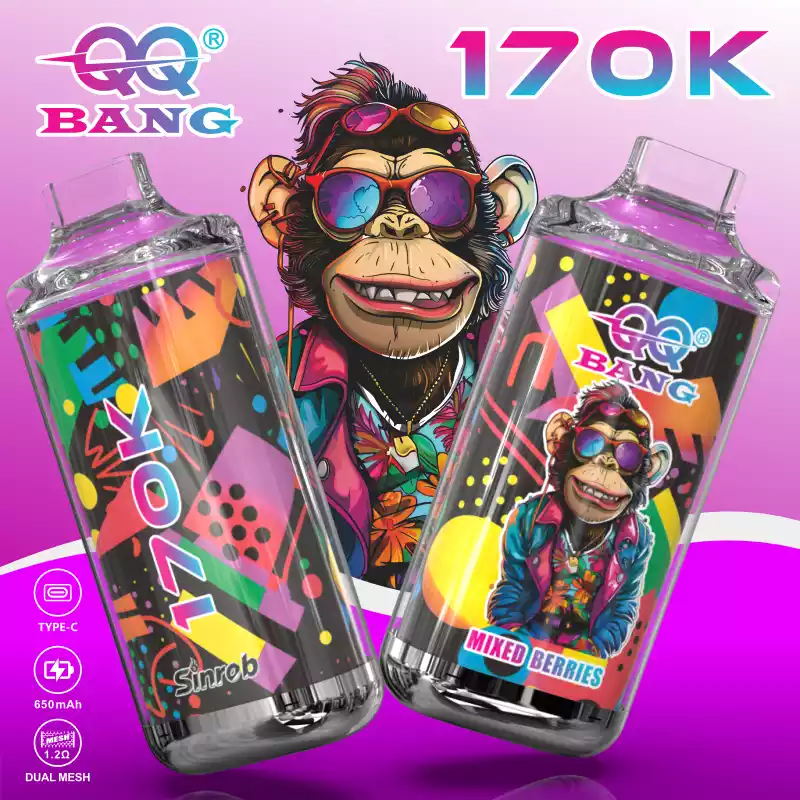 QQ Bang Vape 170K Puff Monkey Vape Bulk Supplier 7 QQ Bang Vape 170K Puff Monkey Vape Mixed Berries
