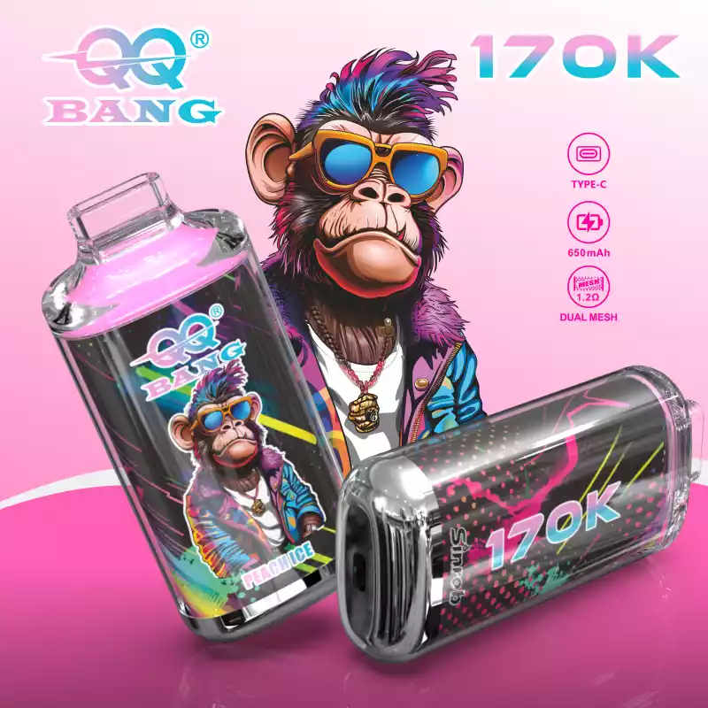 QQ Bang Vape 170K Puff Monkey Vape Bulk Supplier 6 QQ Bang Vape 170K Puff Monkey Vape Peach Ice